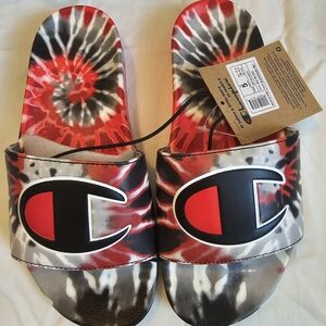 Champion Kids Slide Sandals - Red and Black